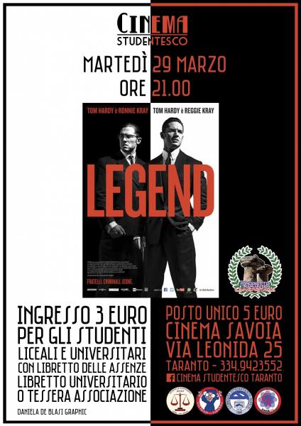 "Legend" in rassegna al cinema Savoia