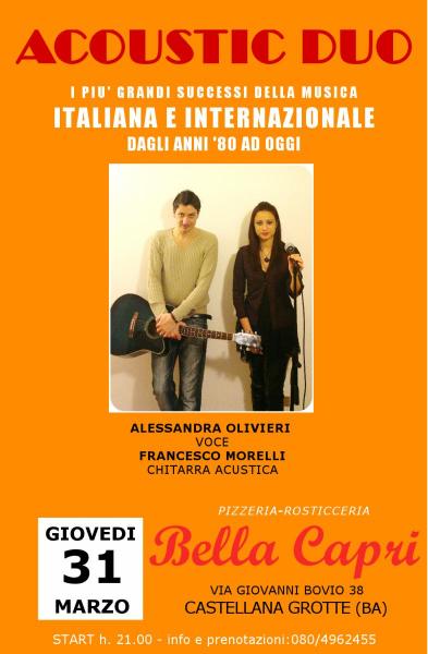 Acoustic Duo alla pizzeria Bella Capri