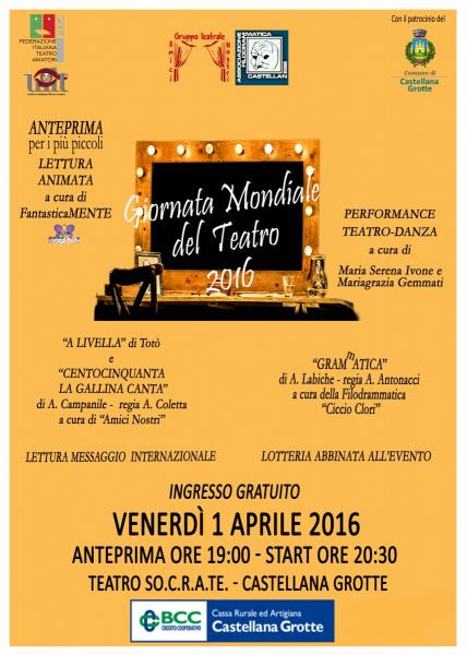Giornata Mondiale del Teatro 2016