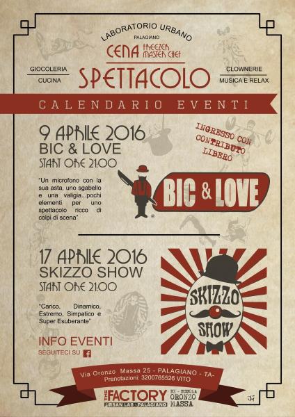 Cena Spettacolo con "Bic & Love" e "Skizzo Show"