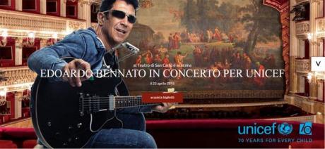 Edoardo Bennato con l’Orchestra del San Carlo per i 70 anni di Unicef