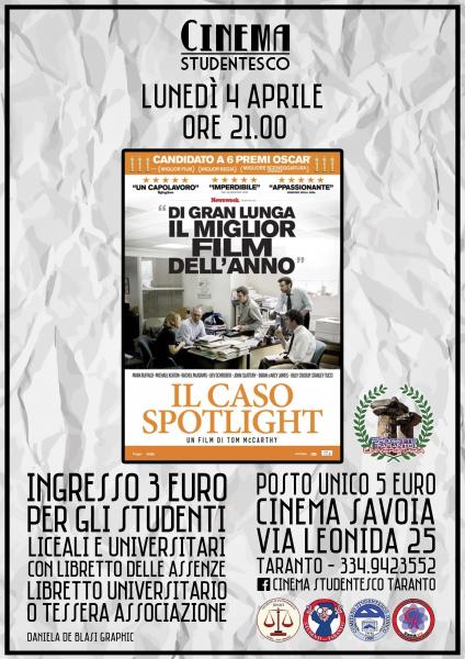 "Il caso Spotlight" in rassegna al cinema Savoia