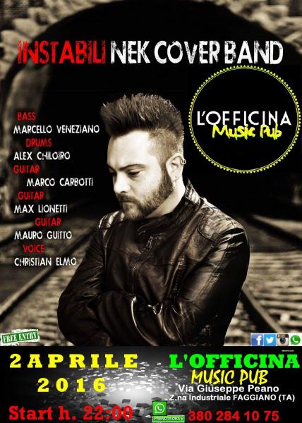 -Instabili Nek cover band-Prima di Parlare live 2016