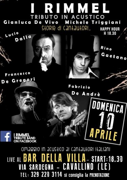 I Rimmel: Tributo ai Cantautori Italiani: de Gregori - de Andre'- Lucio Dalla - Rinogaetano