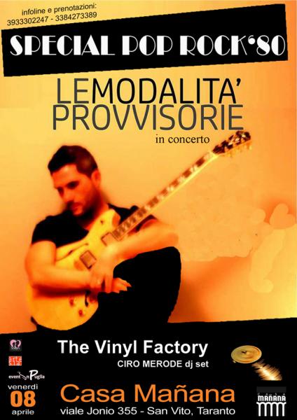 Special Pop Rock '80's Party con LeModalitàProvvisorie in concerto + Ciro Merode dj set