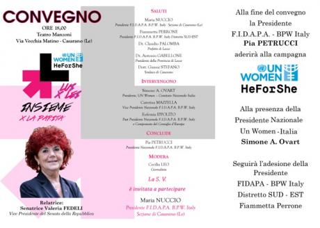 La campagna dell’Onu “HeforShe” fa tappa nel Salento grazie a Fidapa BPW-Italy Casarano