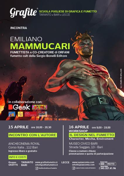 L'incontro con il Pubblico e il Workshop con il disegnatore e fumettista Emiliano Mammucari