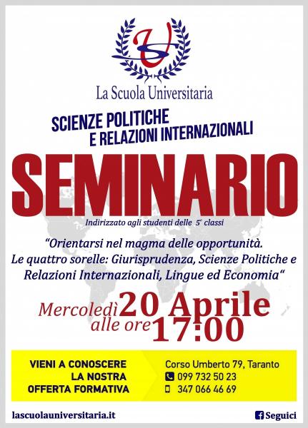 Seminario di Orientamento presso la Scuola Universitaria