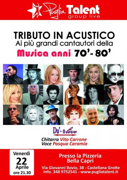 Tributo in Acustico Cantautori 70/80