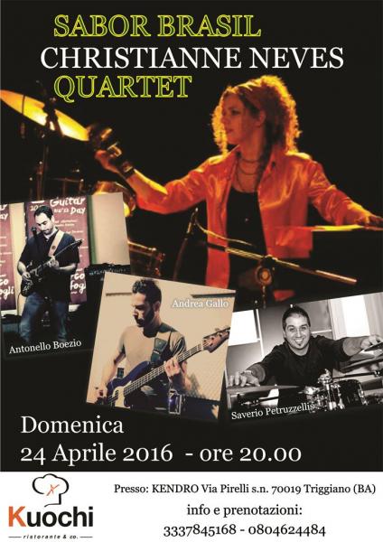 Christianne Neves Quartet unica data in Puglia