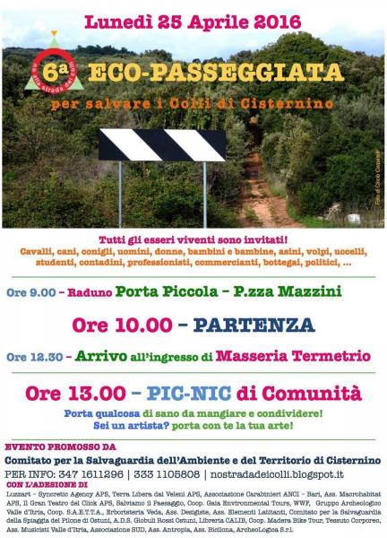 6a ECO-PASSEGGIATA per salvare i Colli di Cisternino