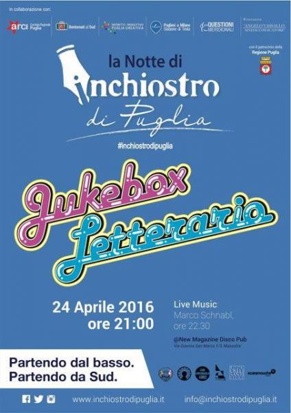 La Notte di Inchiostro di Puglia: Jukebox letterario & Musica