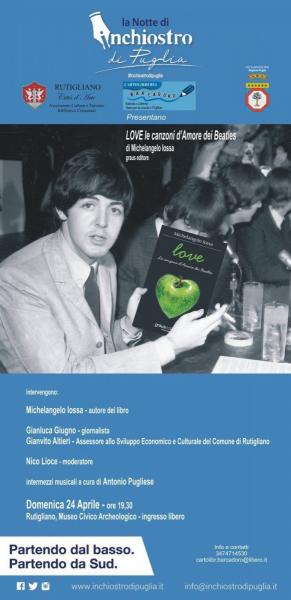 "LOVE Le canzoni d'amore dei BEATLES" presentazione del libro con documenti audio e video esclusivi ed esibizione live acustica