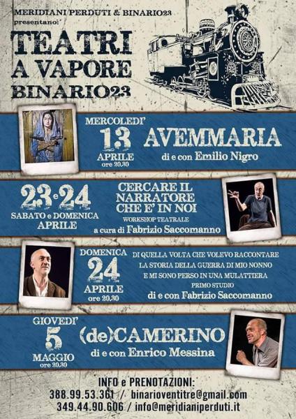 Teatri a Vapore presenta il primo studio del nuovo lavoro di Fabrizio Saccomanno: Di quella volta che volevo raccontare la storia della guerra di mio nonno e mi sono perso in una mulattiera