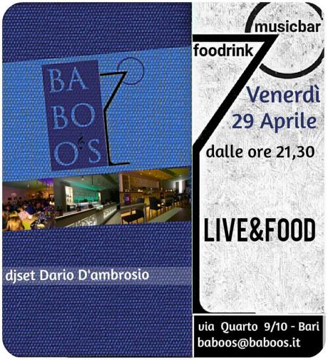 Live & Food al Baboo's