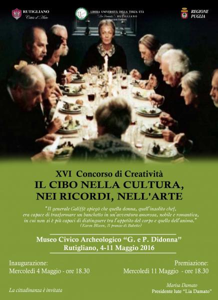 Cerimonia di Inaugurazione della Mostra del 16° Concorso di Creatività «Il cibo nella cultura,  nei ricordi, nell’arte»