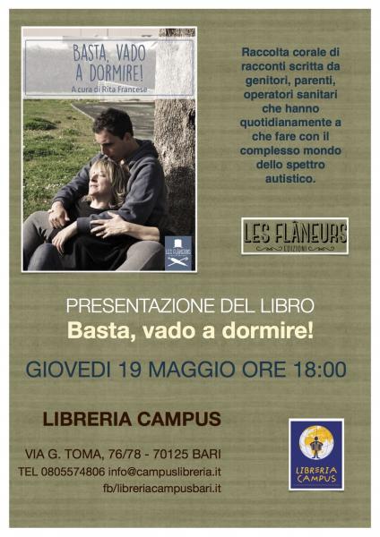 Presentazione del Libro "Basta, Vado a Dormire!"