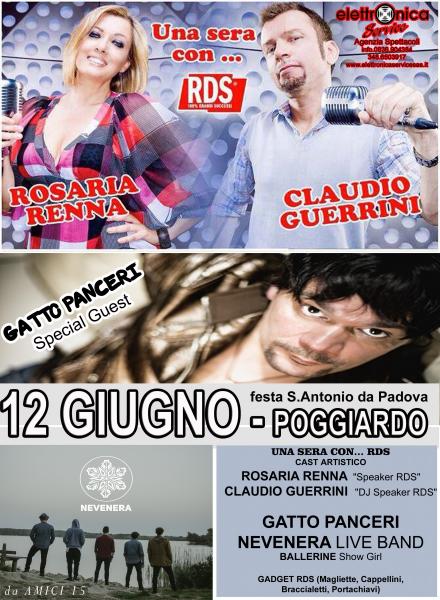 Una Serata con Rds " Rosaria Renna & Claudio Guerrini " con " i Nevenera da Amici 2015 - Special Guest Gatto Panceri