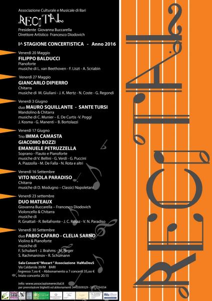1^ Stagione Concertistica dell'Associazione Recital - Bari