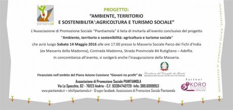 Evento conclusivo del progetto "Ambiente, territorio e sostenibilità: agricoltura e turismo sociale"