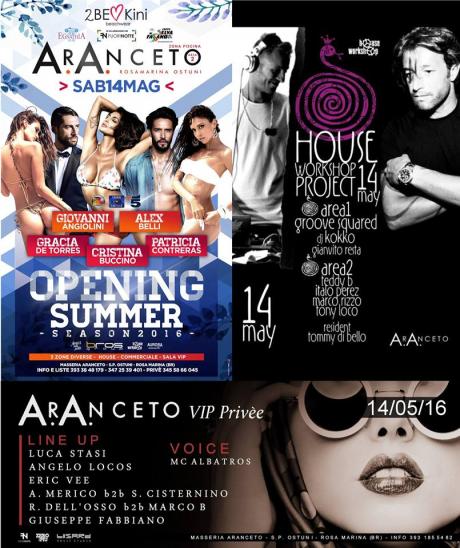 SABATO 14 MAGGIO | Aranceto Club Ostuni | Opening Summer