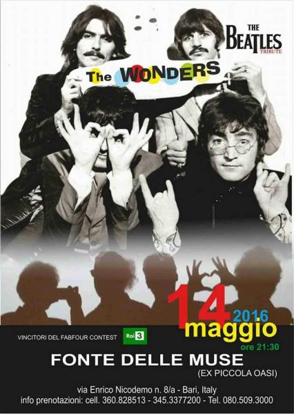 IL grande atteso ritorno dei "WONDERS" Cover Band dei "BEATLES" alla FONTE DELLE MUSE.
