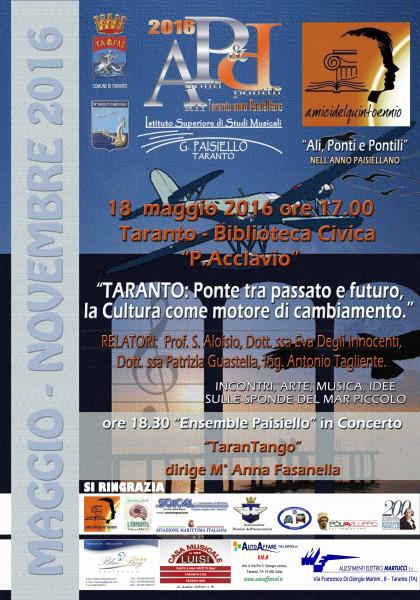 Ali, Ponti e Pontili 2016 - Conferenza "Taranto: un ponte tra passato e futuro, la Cultura come motore di cambiamento."