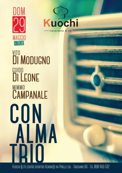 Con Alma Trio: Vito Di Modugno, Guido Di Leone, Mimmo Campanale presenta il nuovo disco