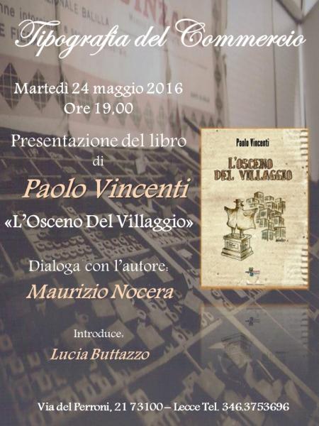 Presentazione del libro "L'Osceno del villaggio" di Paolo Vincenti
