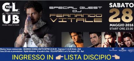 Villa Rotondo Guest dj Fernando Vitale / Ingresso in Lista Discipio