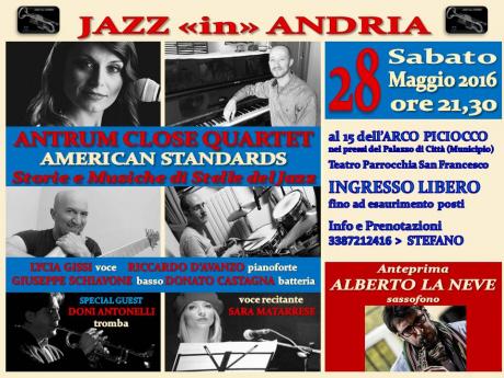 Antrum Close Quartet in American Standards – Storie e Musiche di Stelle del Jazz