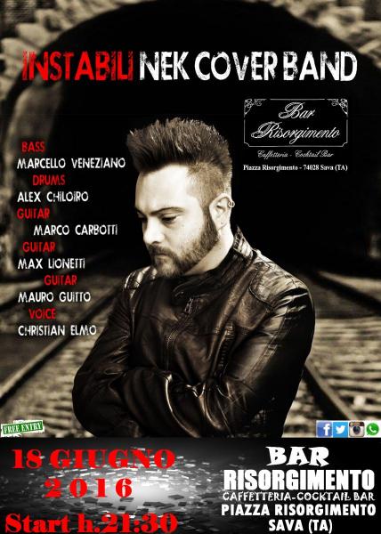 Instabili Nek Tribute Band "prima di Parlare"live 2016
