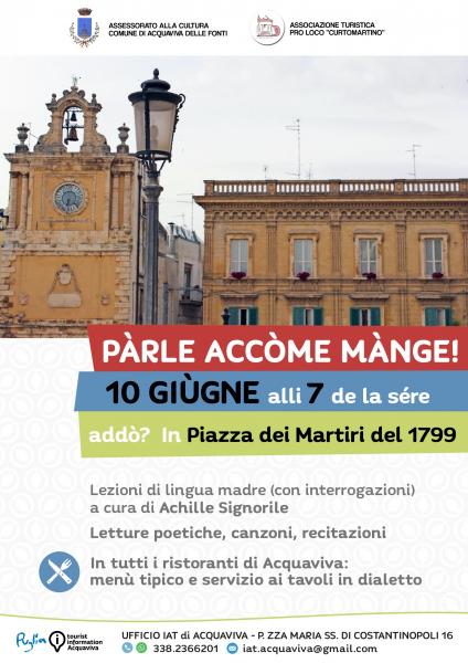 Parlè Accòme Mangè