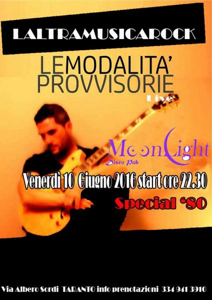 Il Venerdi live del Moonlight Disco Pub
