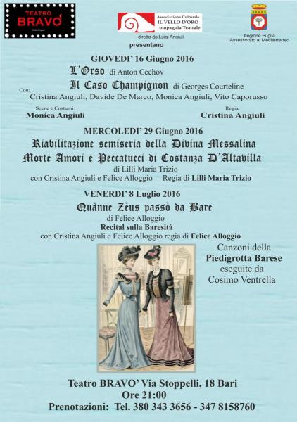 "L'ORSO" di Anton Cechov - "IL CASO CHAMPIGNON" di Georges Courteline