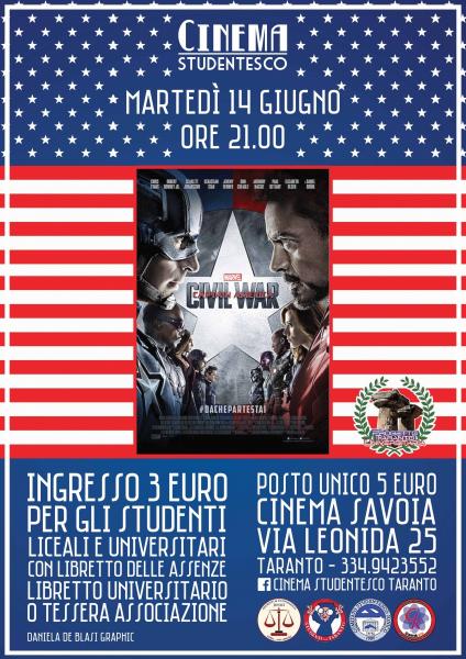 Captain America: Civil ͏War, in rassegna al cinema Savoia