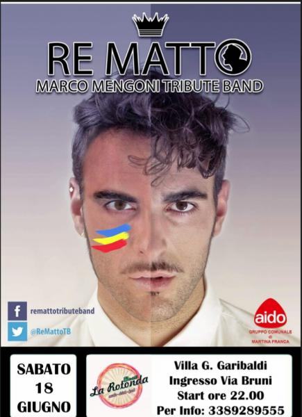 La Rotonda Beat presenta  LA FESTA DELLA MUSICA 2016 - RE MATTO - tribute Marco Mengoni