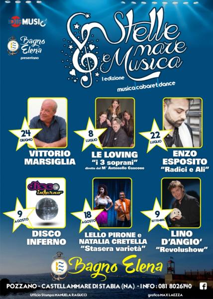 Bagno Elena presenta "Stelle, Mare e Musica" la rassegna di Castellammare