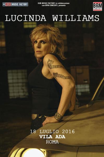 Lucinda Williams in Concerto -  Prima volta in Italia