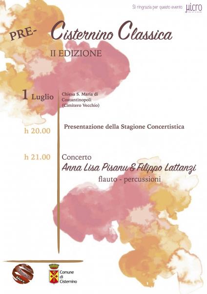 PRE- Cisternino Classica II edizione - Anna Lisa Pisanu & Filippo Lattanzi in concerto