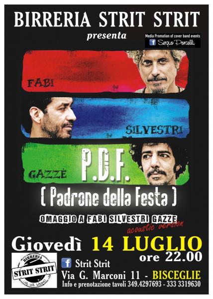 P.D.F. Omaggio a Fabi Silvestri Gazze' Alla Birreria Strit Strit Bisceglie