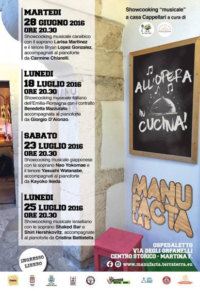 All'Opera in cucina - Showcooking musicale a Manufacta