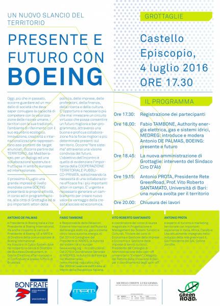 Un nuovo slancio per il territorio : PRESENTE e FUTURO con BOEING
