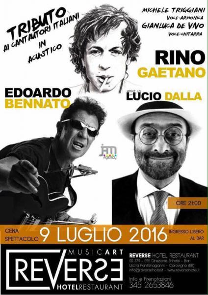 Tributo ai cantautori italiani: Lucio Dalla, Rino gaetano, Bennato, Lucio Battisti, De Gregori, De Andrè