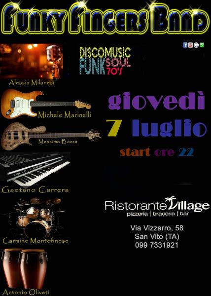 Funky Fingers Band live Village - Ristorante Pizzeria Braceria