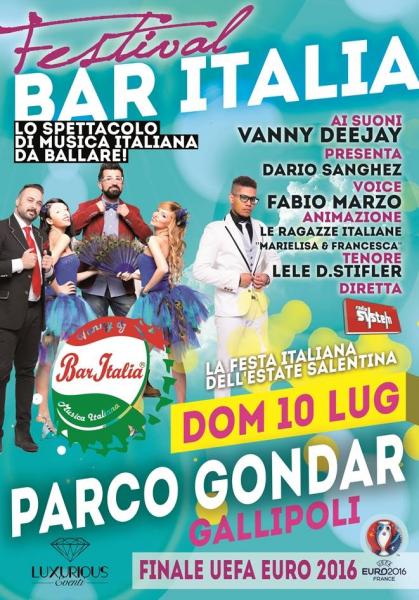 Festival Bar Italia domenica 10 luglio al Parco Gondar!