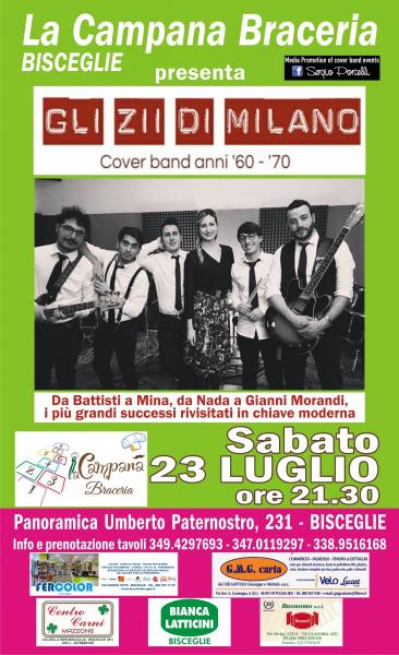 GLI ZII DI Milano' cover band 60 70 alla Braceria La Campana Bisceglie
