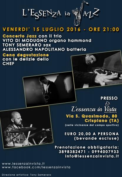 Concerto Jazz con Vito Di Modugno, Tony Semeraro e Alessandro Napolitano -  Crispiano - il Tacco di Bacco