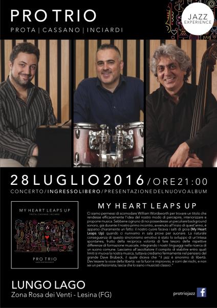 ProTrio in concerto sul Lago di Lesina: presentazione dell'album My Heart Leaps Up
