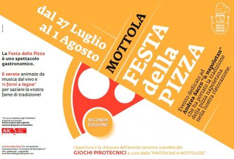 Mottola (Ta). L'associazione "Mottola Città del Gusto" presenta la 2^ edizione della Festa della Pizza